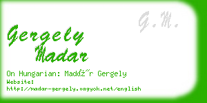 gergely madar business card